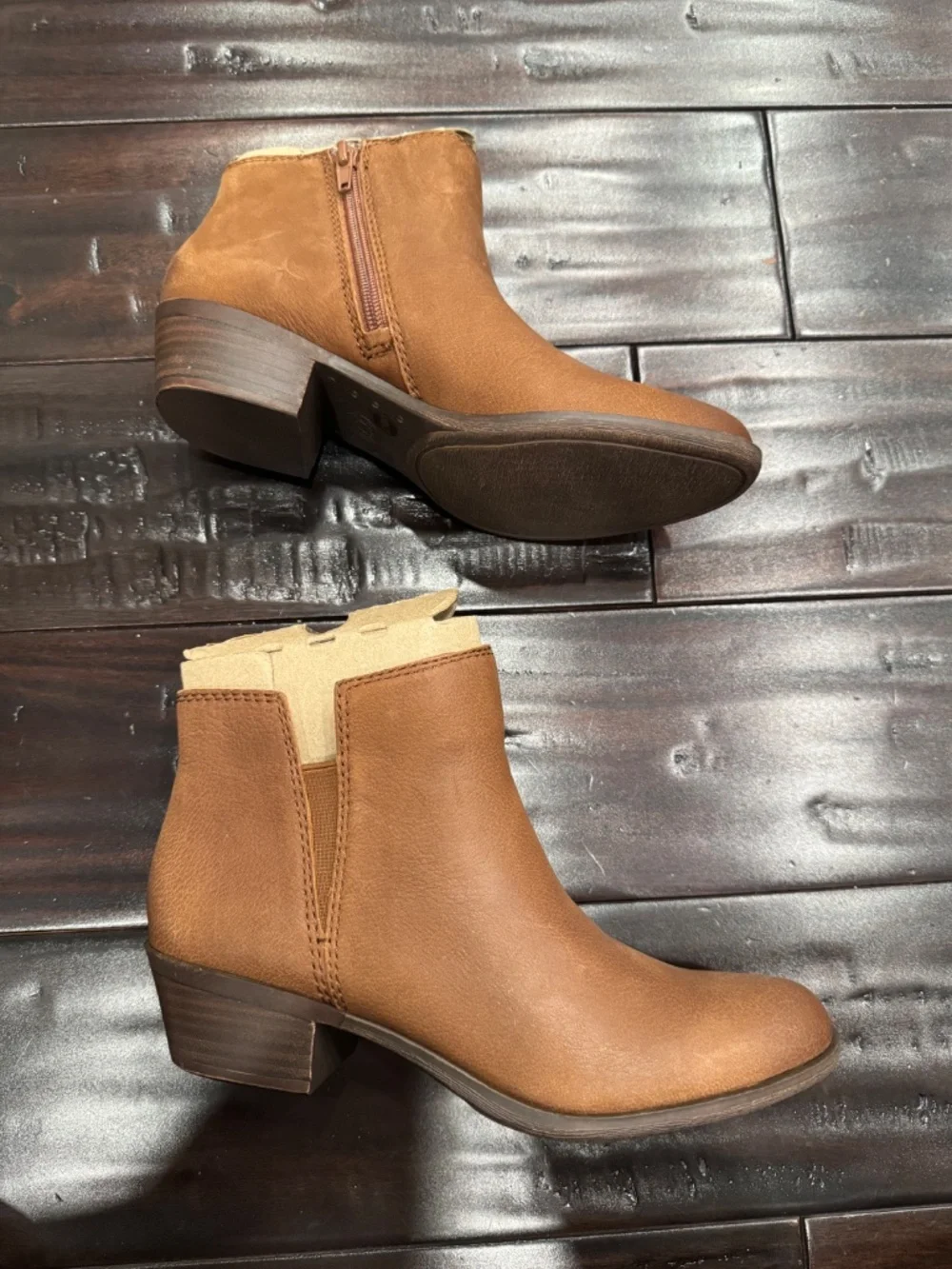 Lucky Brand Women's Brown Leather Ankle Booties Size 6.5 NWT